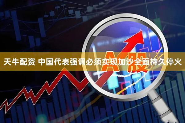 天牛配资 中国代表强调必须实现加沙全面持久停火