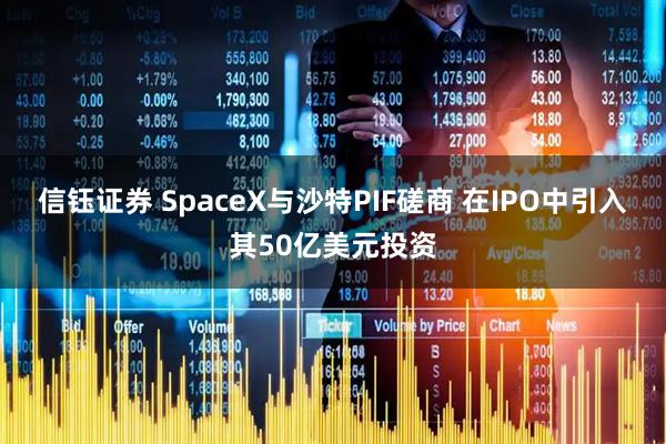信钰证券 SpaceX与沙特PIF磋商 在IPO中引入其50亿美元投资